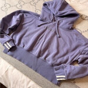 Adidas Lavender Hoodie with Striped Cuffs